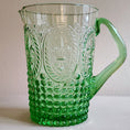 Carica l'immagine nel visualizzatore della galleria, Brocca in vetro verde lavorata