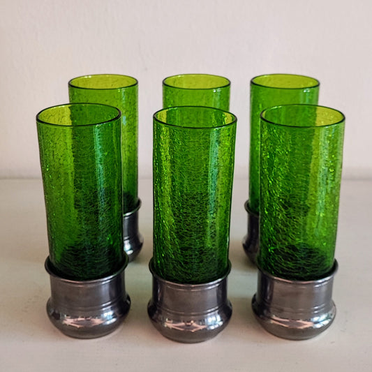 Set di 6 tumbler in vetro crackle