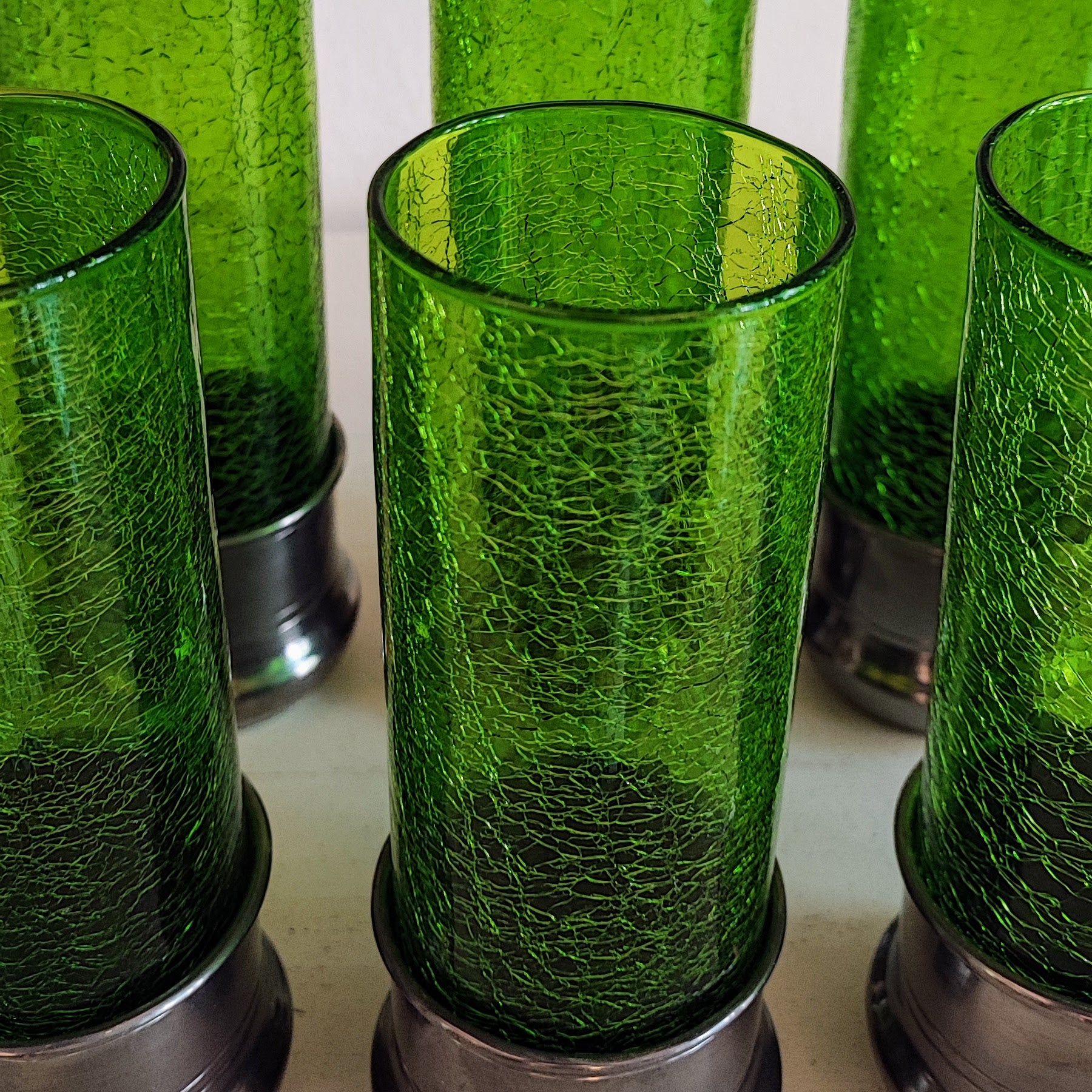 Set di 6 tumbler in vetro crackle