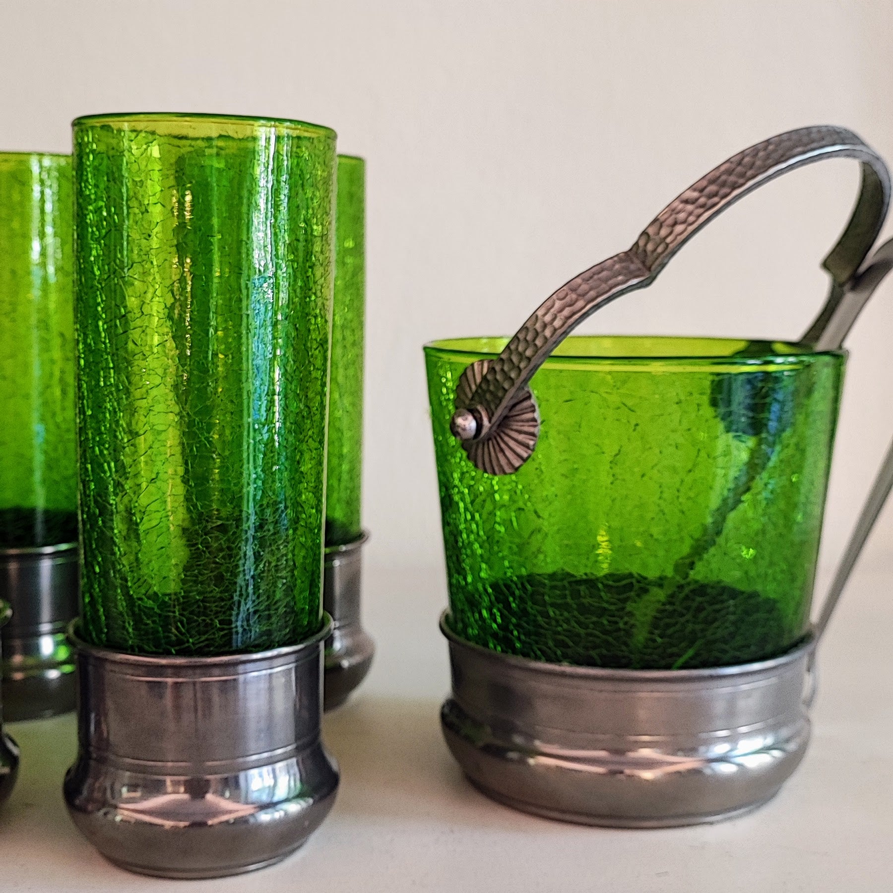 Set di 6 tumbler in vetro crackle